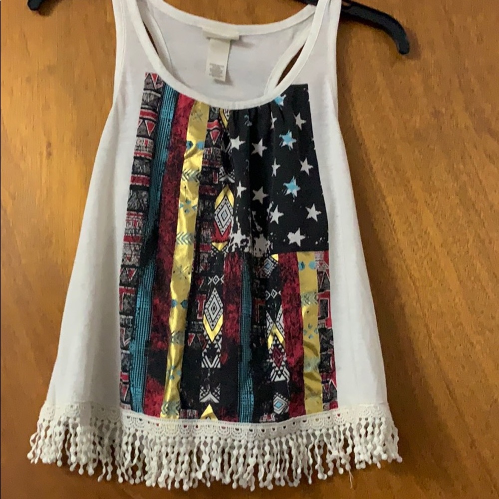 Tribal Print Flag Tank Top